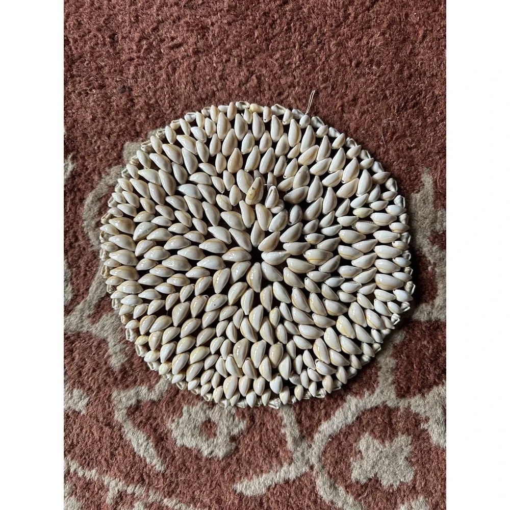 Mid Century Shell Doily Trivets Seashell Circle‎ Design Hot Pad Decorative